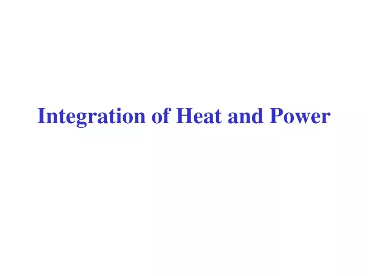 integration of heat and power
