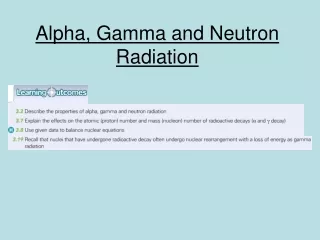 Alpha, Gamma and Neutron Radiation