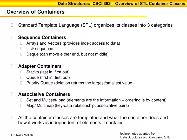 overview of containers