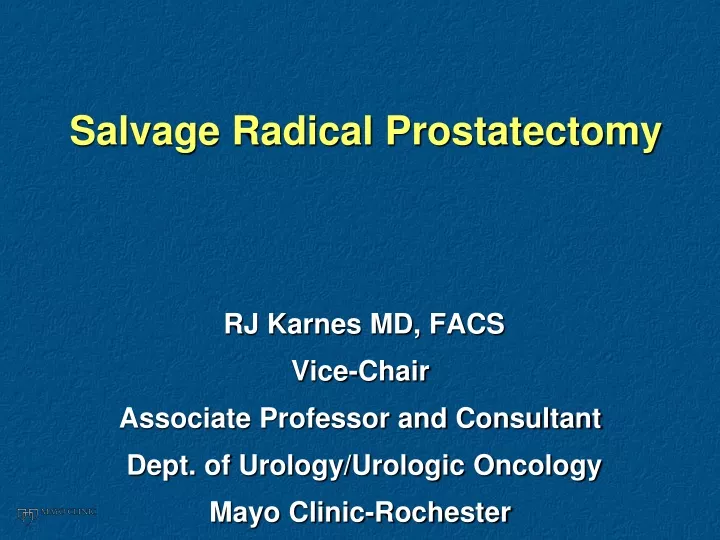 salvage radical prostatectomy