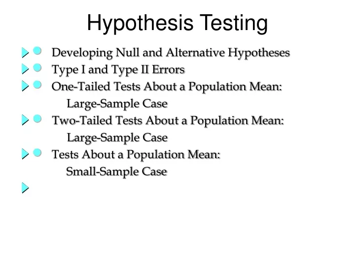 hypothesis testing