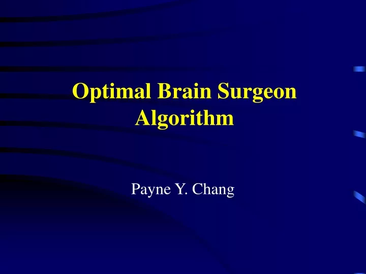 optimal brain surgeon algorithm
