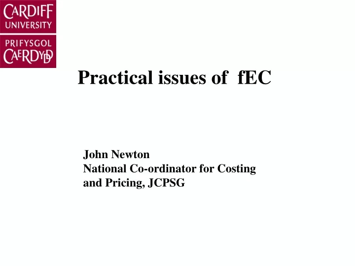 practical issues of fec