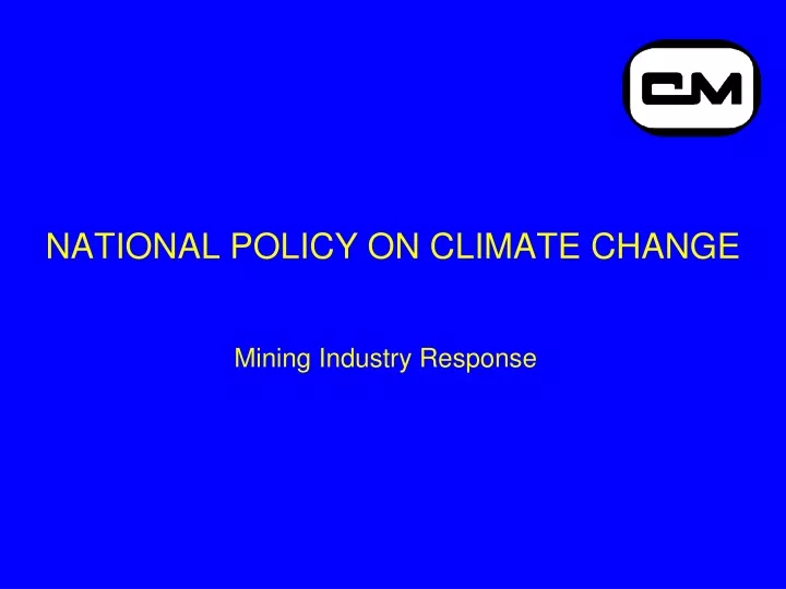 national policy on climate change