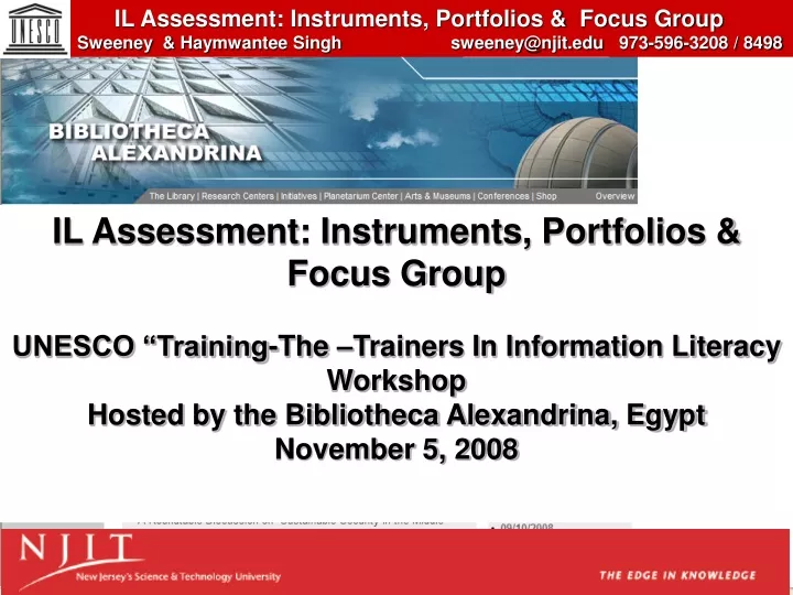 il assessment instruments portfolios focus group