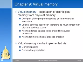 Chapter 9: Virtual memory