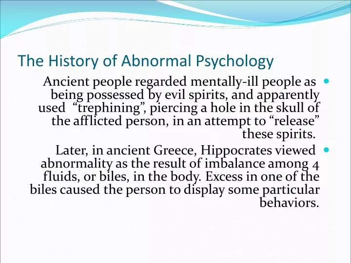 Ppt The History Of Abnormal Psychology Powerpoint Presentation Free Download Id9539598 