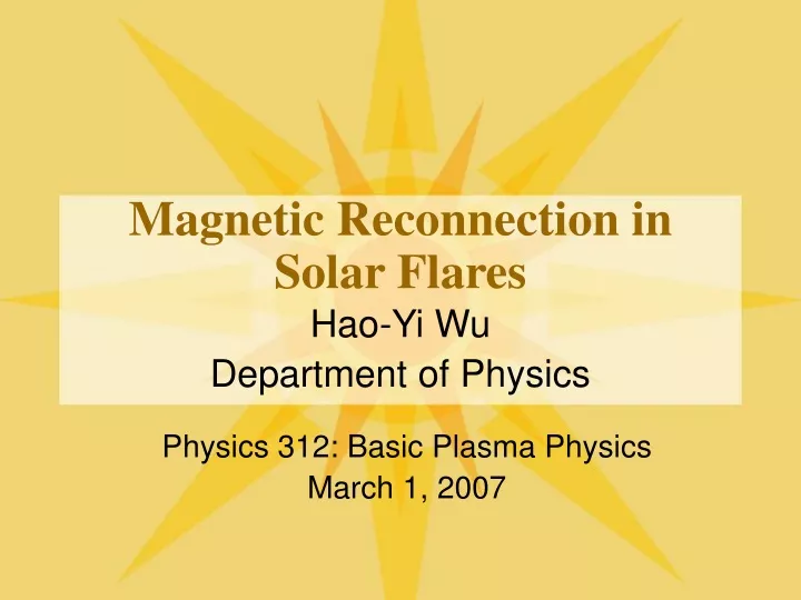 magnetic reconnection in solar flares