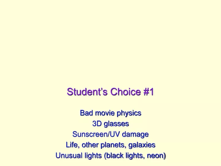 student s choice 1