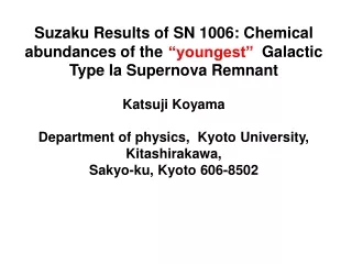 Suzaku Results of SN 1006: Chemical abundances of the  youngest  Galactic