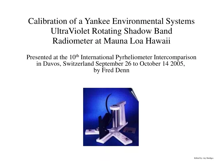 calibration of a yankee environmental systems