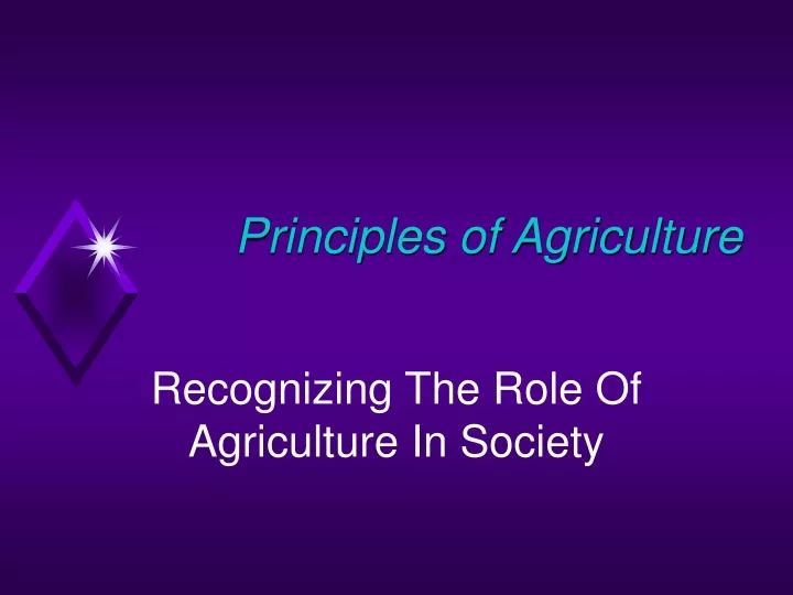 principles of agriculture