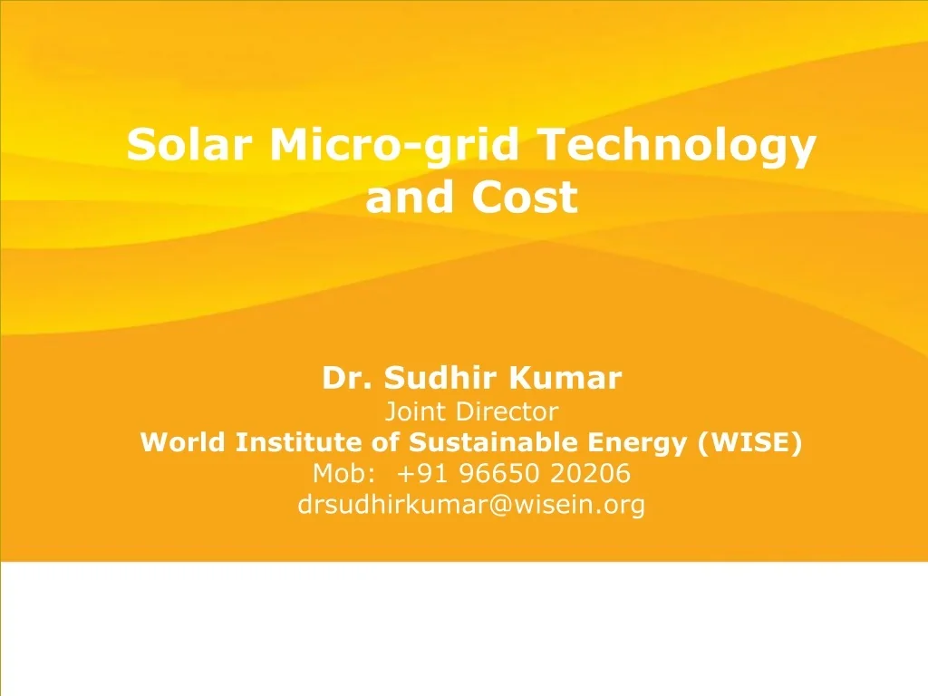 PPT - Solar Micro-grid Technology and Cost PowerPoint Presentation ...