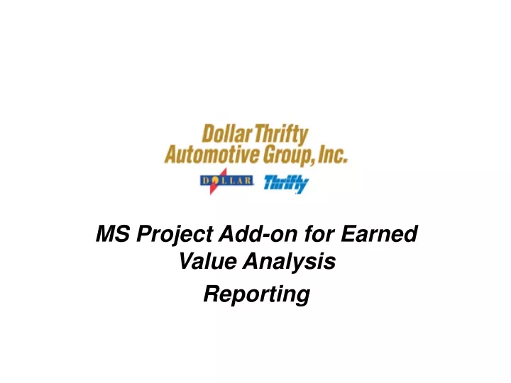 ms project add on for earned value analysis reporting