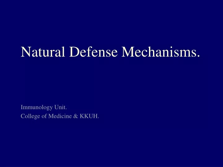 natural defense mechanisms