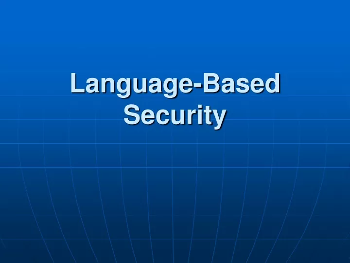 language based security