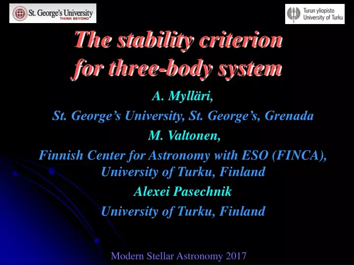 the stability criterion for three body system