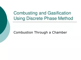 Combusting and Gasification Using Discrete Phase Method