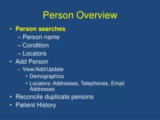 Person Overview