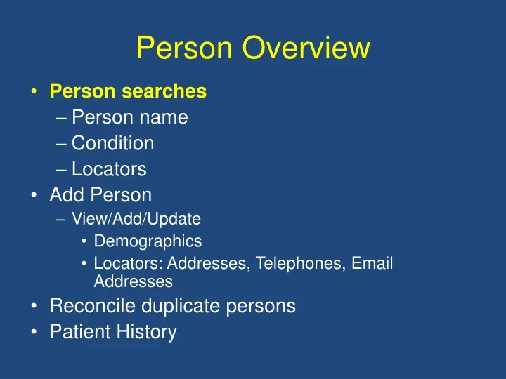 person overview