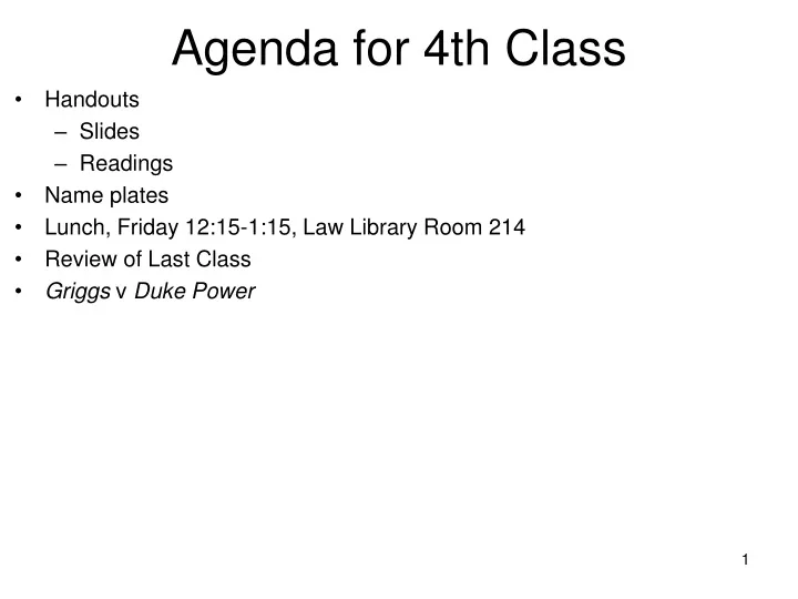 agenda for 4th class
