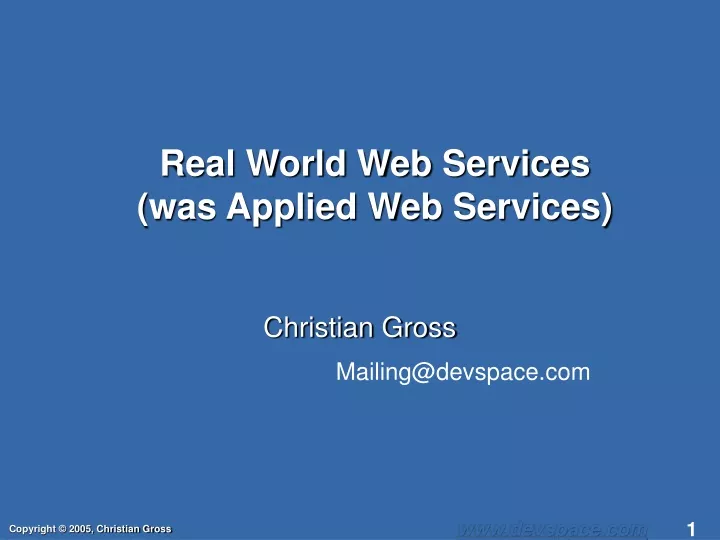 real world web services was applied web services