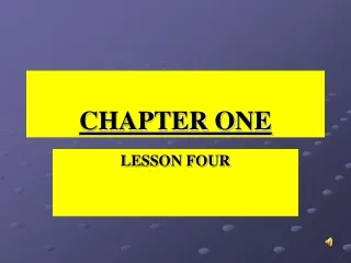 CHAPTER ONE