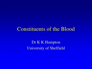 Constituents of the Blood