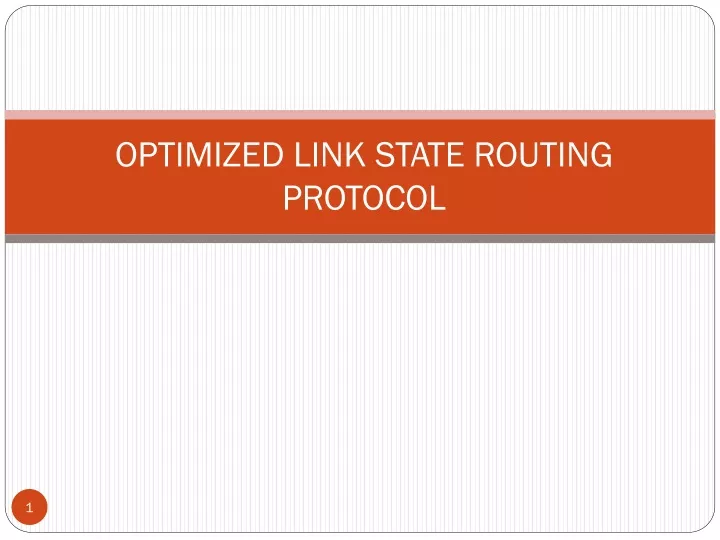 optimized link state routing protocol