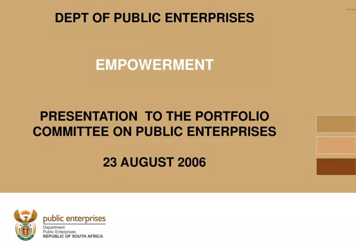 dept of public enterprises empowerment