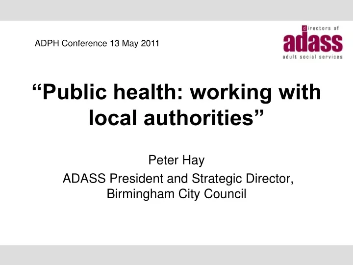 public health working with local authorities