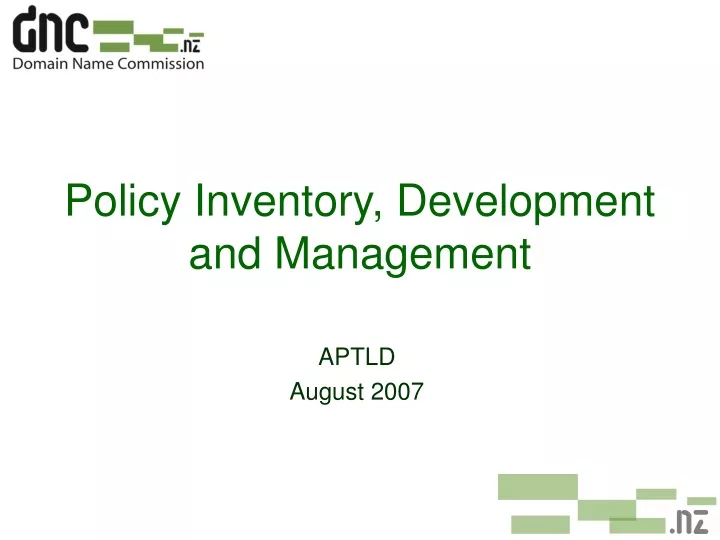 policy inventory development and management