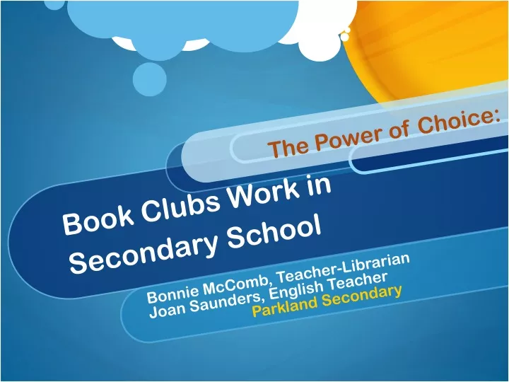 book clubs work in secondary school
