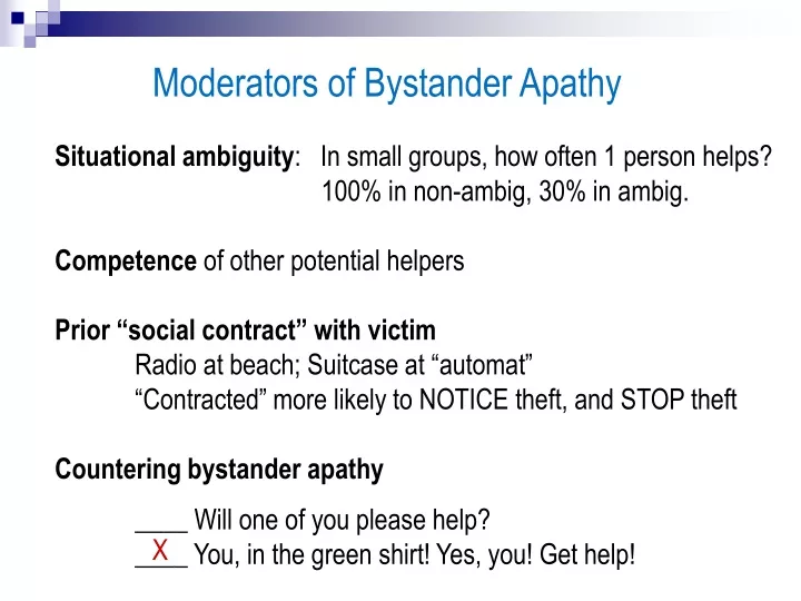 moderators of bystander apathy