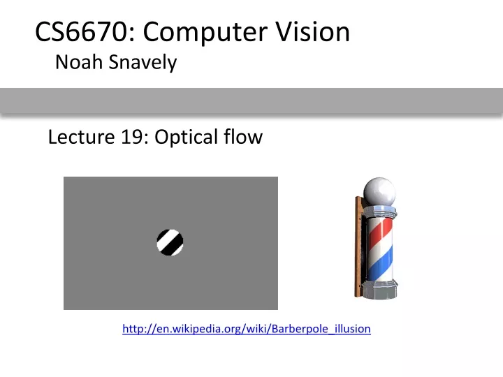 lecture 19 optical flow