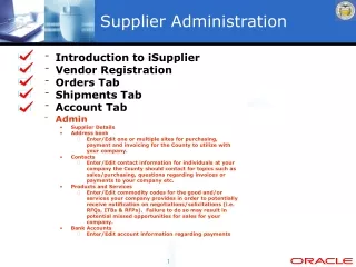 Supplier Administration