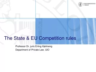 The State &amp; EU Competition rules