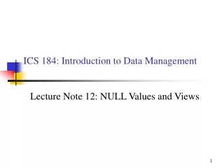 ICS 184: Introduction to Data Management