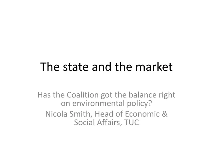 the state and the market