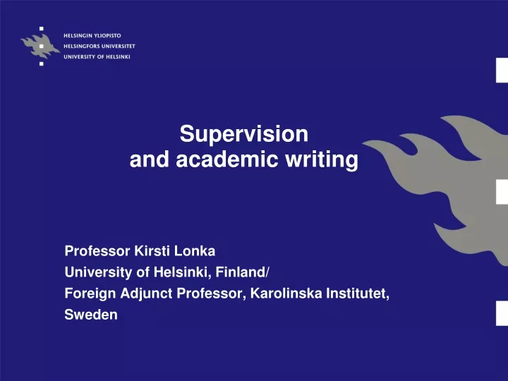 supervision and academic writing