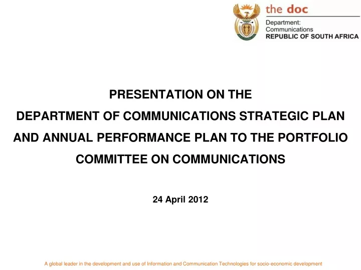 presentation on the department of communications