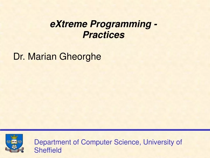 extreme programming practices dr marian gheorghe