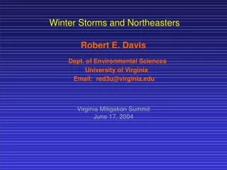 Winter Storms and Northeasters