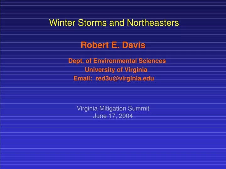 winter storms and northeasters