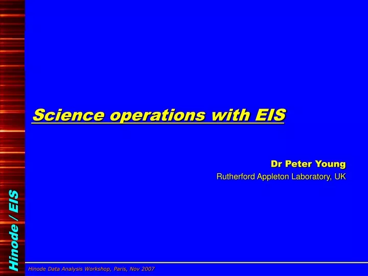 science operations with eis