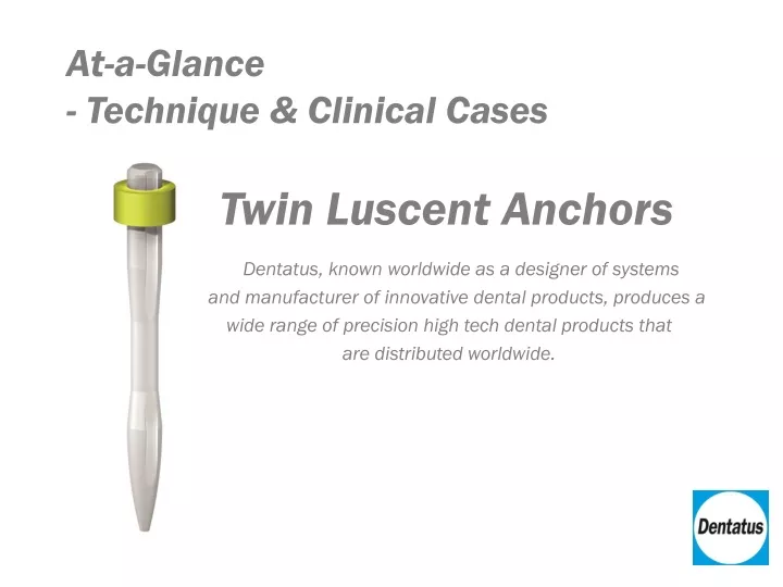 at a glance technique clinical cases