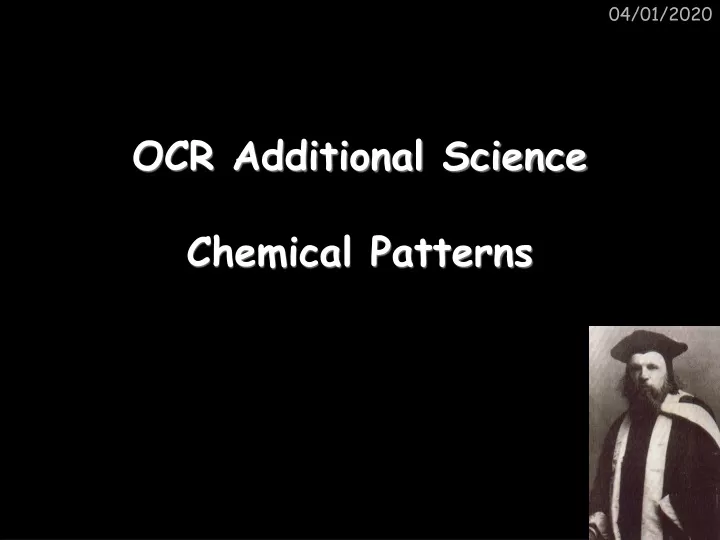 ocr additional science chemical patterns