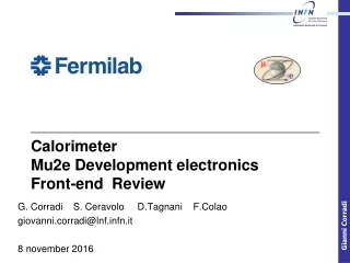 Calorimeter Mu2e Development electronics Front-end  Review