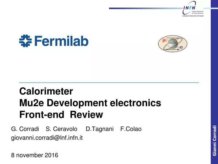 calorimeter mu2e development electronics front end review
