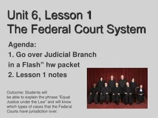 Unit 6, Lesson 1 The Federal Court System